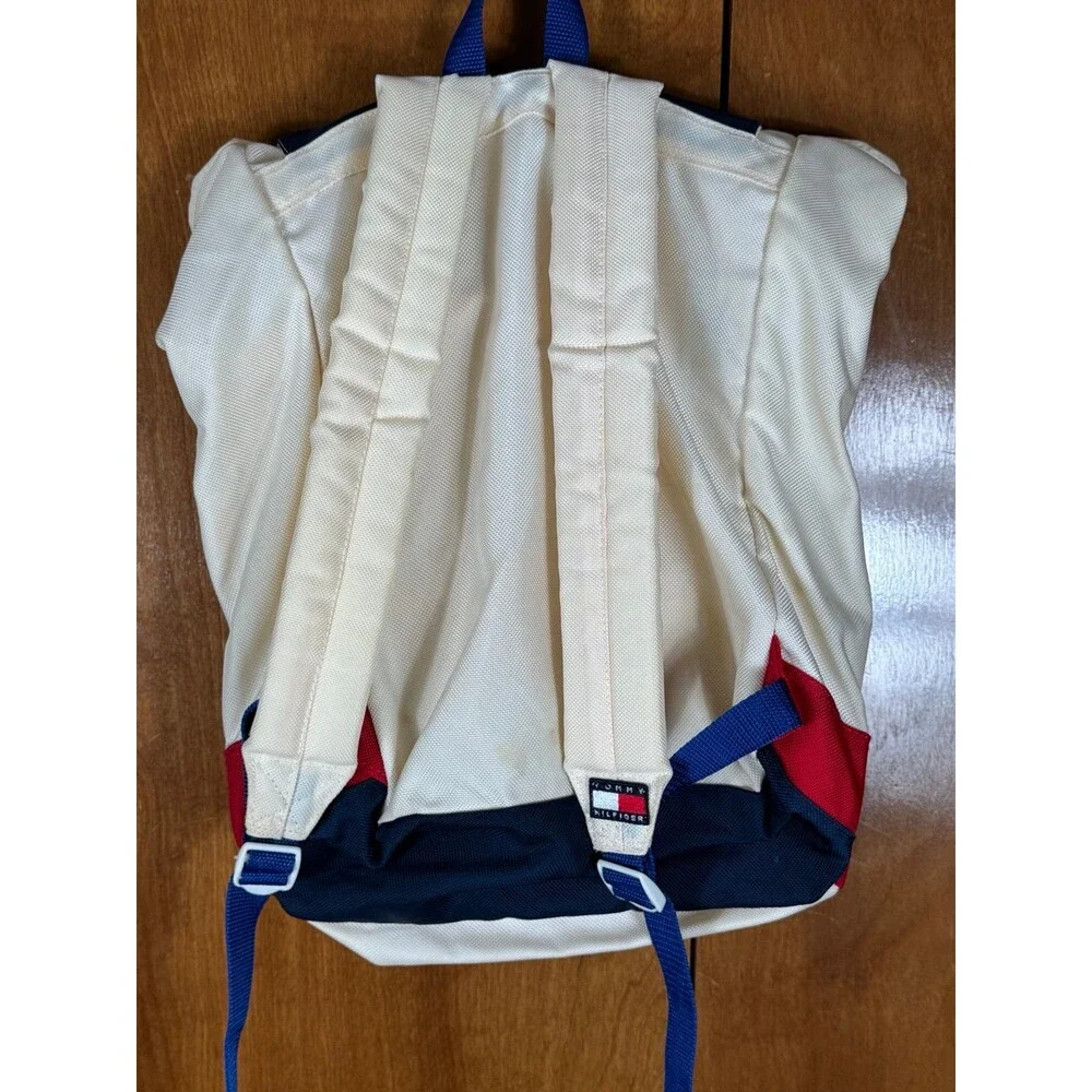 Vintage Rare Tommy Hilfiger Sailing Gear US/88 Backpack‎ Bag White